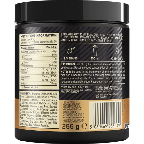 On Gold Standard BCAA Iso-Getränk Erdbeer-Kiwigeschmack Behälter 266 g