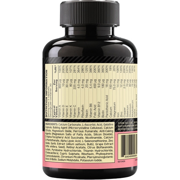 On Optiwomen Ergänzungsmittel mit Vitaminen, Mineralstoffen und Kräuterextrakten Behälter 60 Kapseln für aktive Frauen