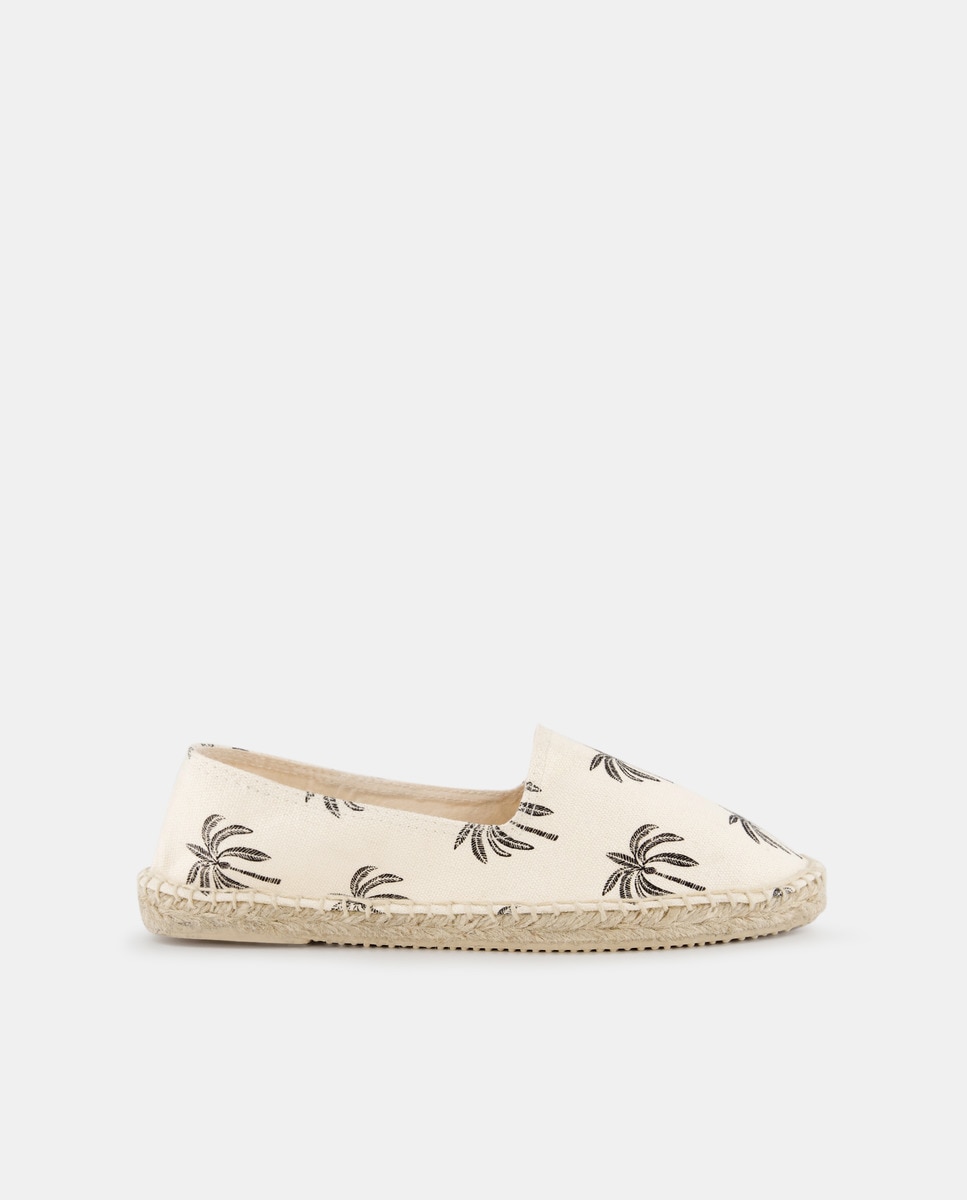 Alpargata de mujer plana estampada Crudo-1