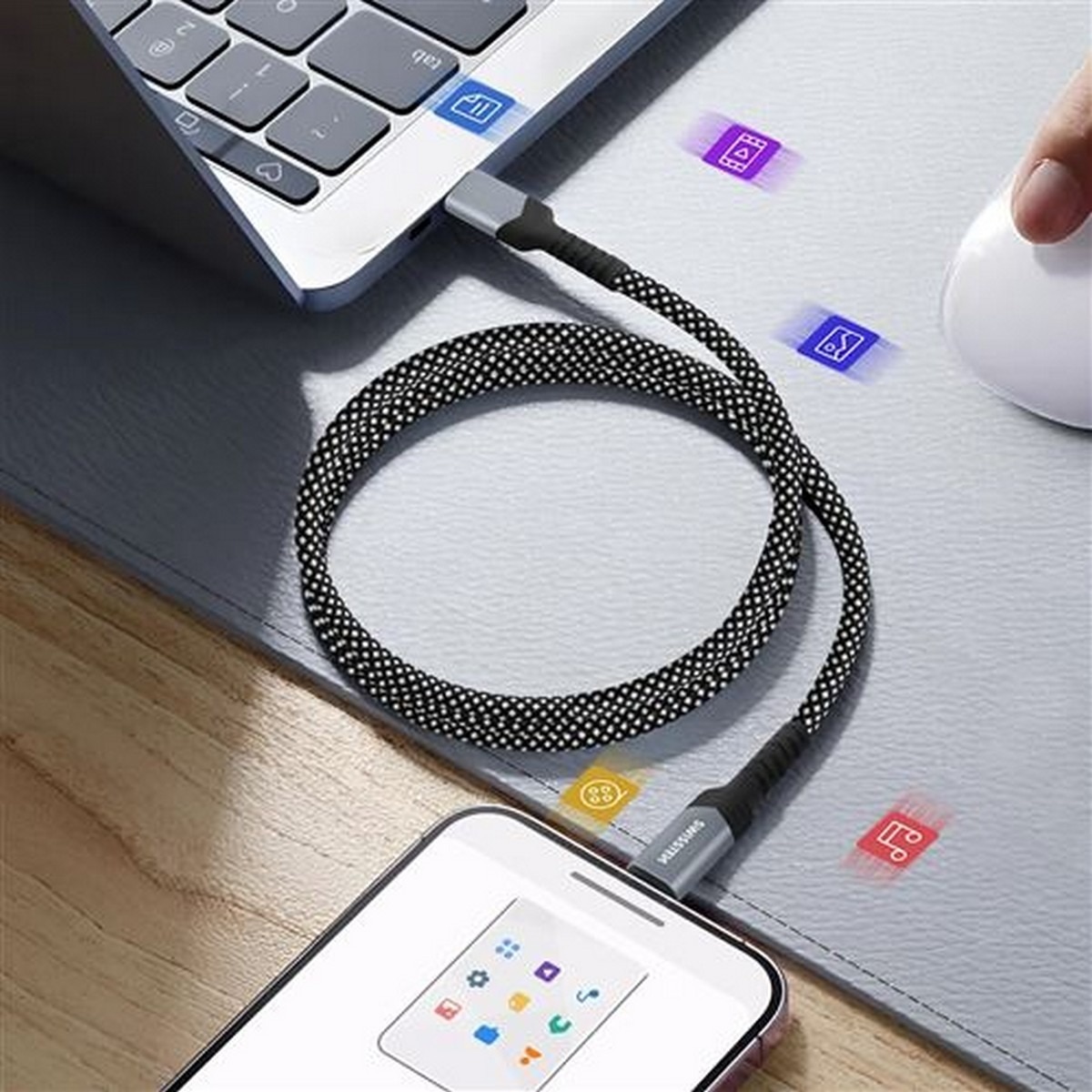 Cabo Magnético Swissten USB-C para Lightning 1m - Preto 3