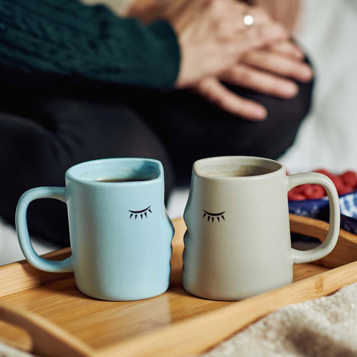 Canecas Milimetrado Kissing Mugs Azul y cinzento 4