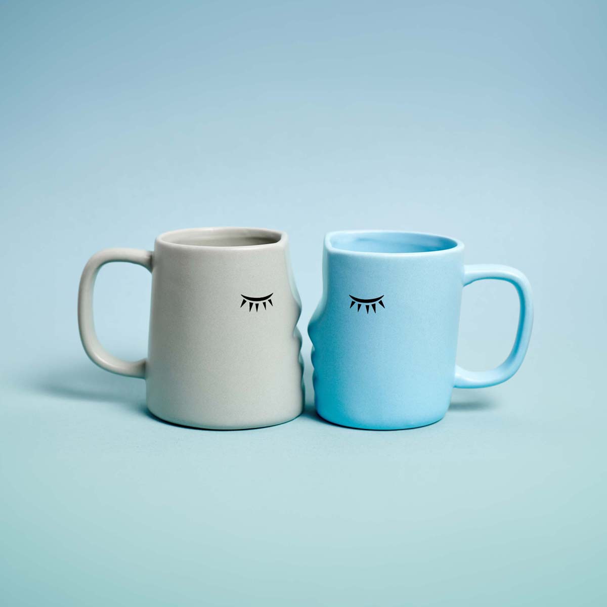 Canecas Milimetrado Kissing Mugs Azul y cinzento 3