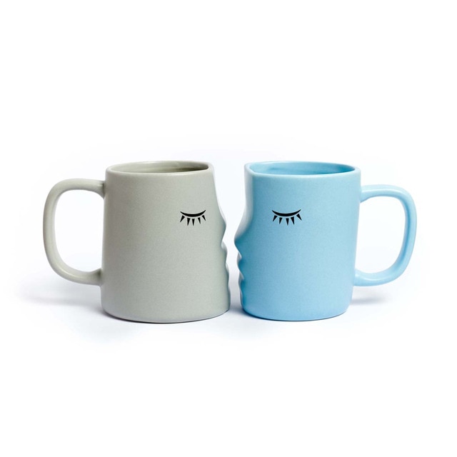 Imagem 0 de Canecas Milimetrado Kissing Mugs Azul y cinzento