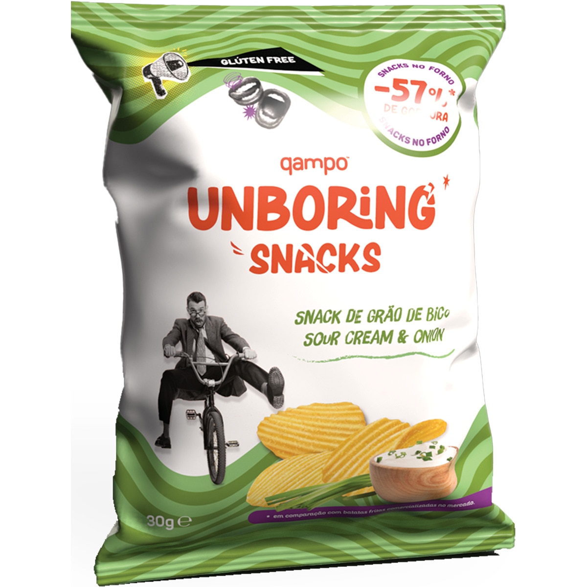 Snack Grão de Bico Sour Cream & Onion embalagem 30 g