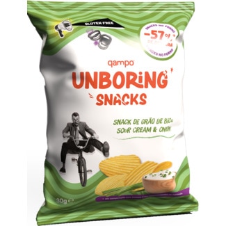 Snack Grão de Bico Sour Cream & Onion embalagem 30 g - Unboring