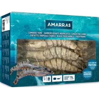 Camarão Black Tigre 21/30 embalagem 750 g - Brasmar