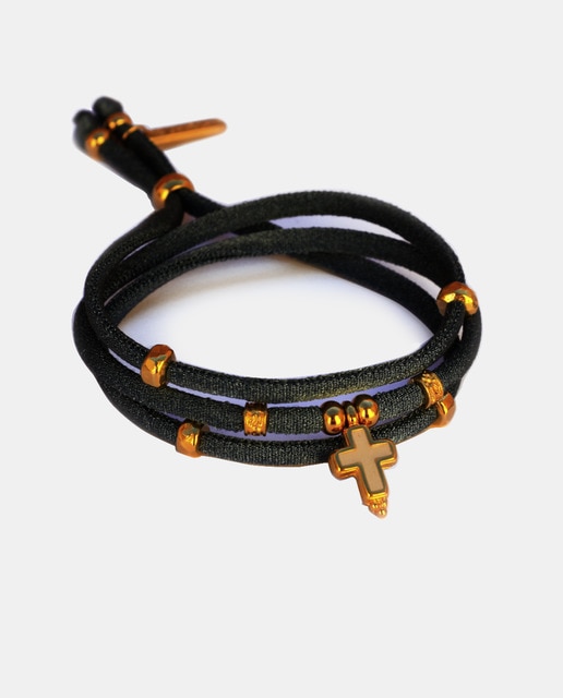 Imagen 0 de Pulsera Cruz azul denim con esmalte