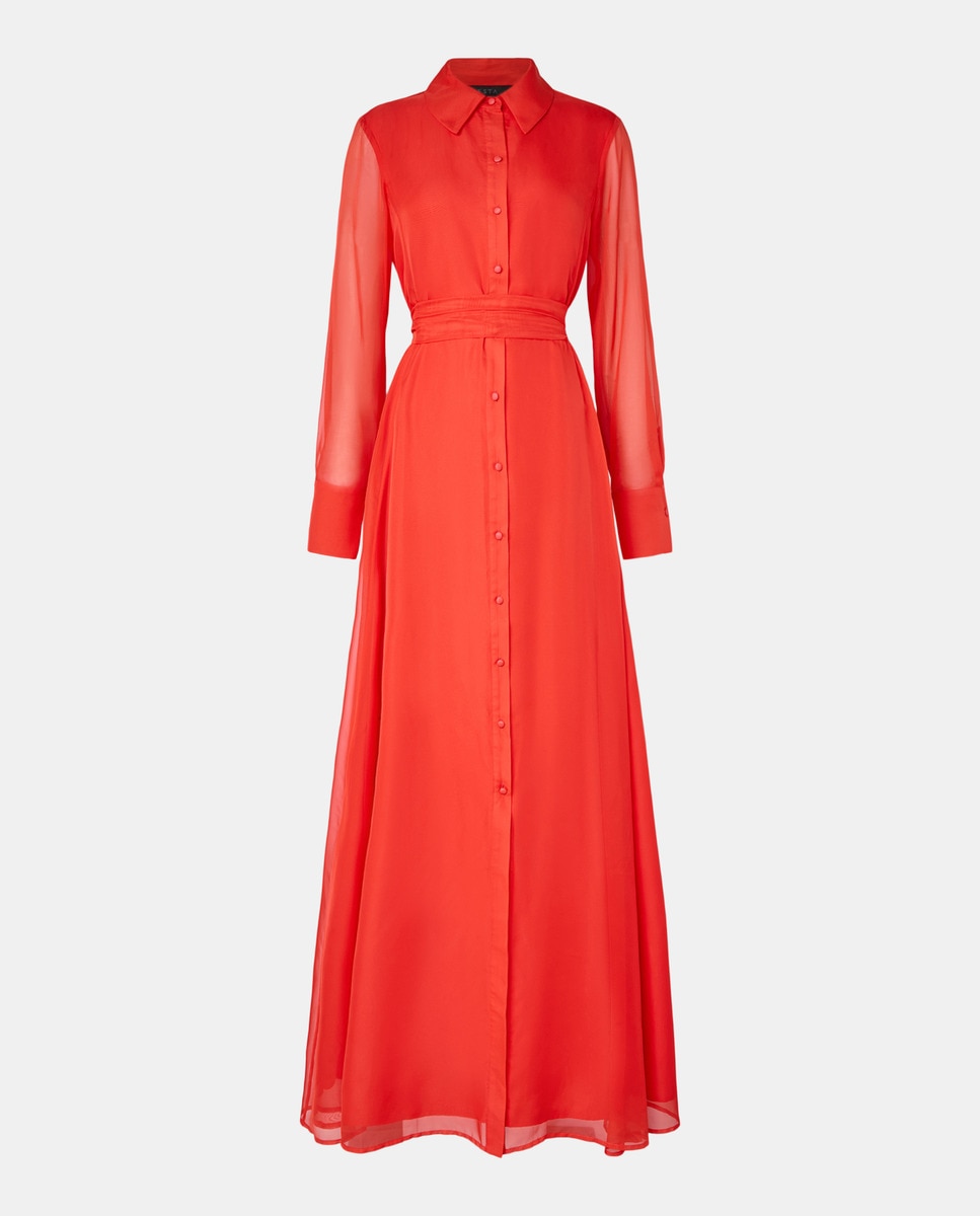 Vestido comprido fluido 630 Coral-4