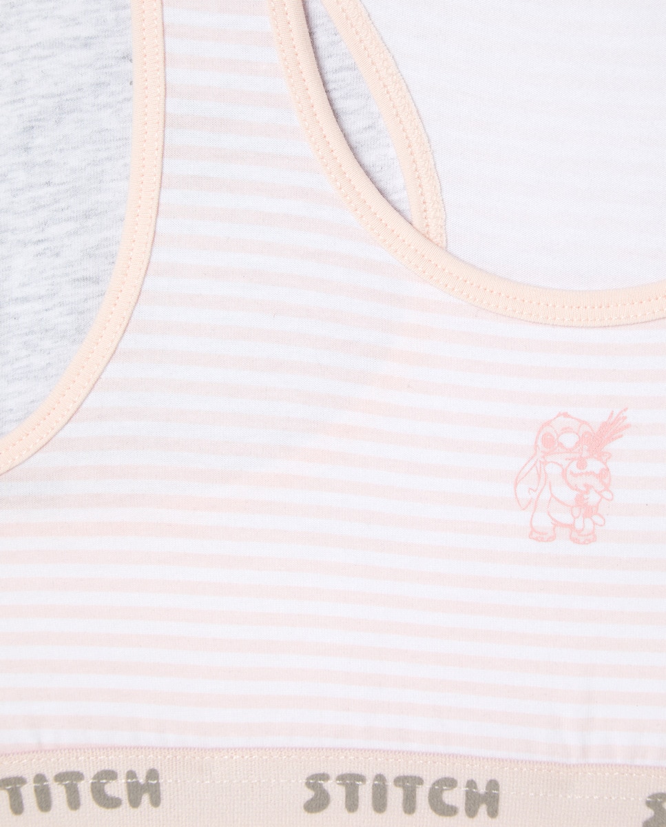 Pack de 2 Tops Desportivos Stitch Rosa-3