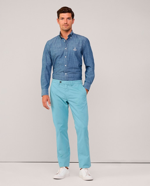 Imagem 0 de Calças Chino Classic Fit com Algodão Elástico