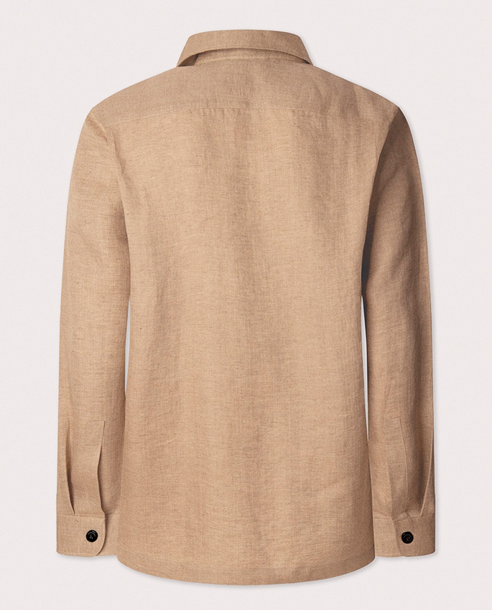 Sobrecamisa Safari de Linho Bege-7