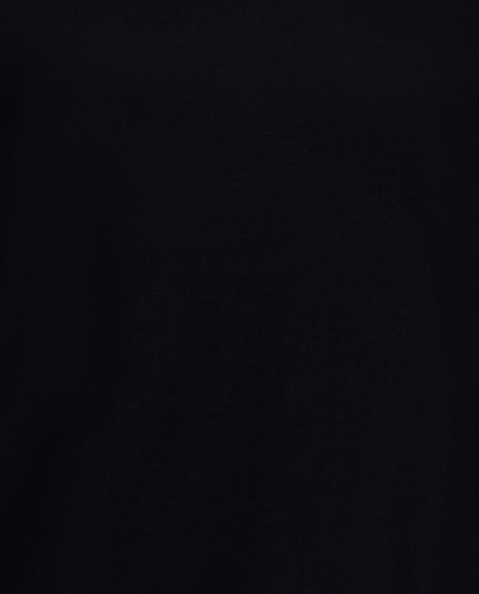 T-shirt lisa de mulher com manga curta Preto-5