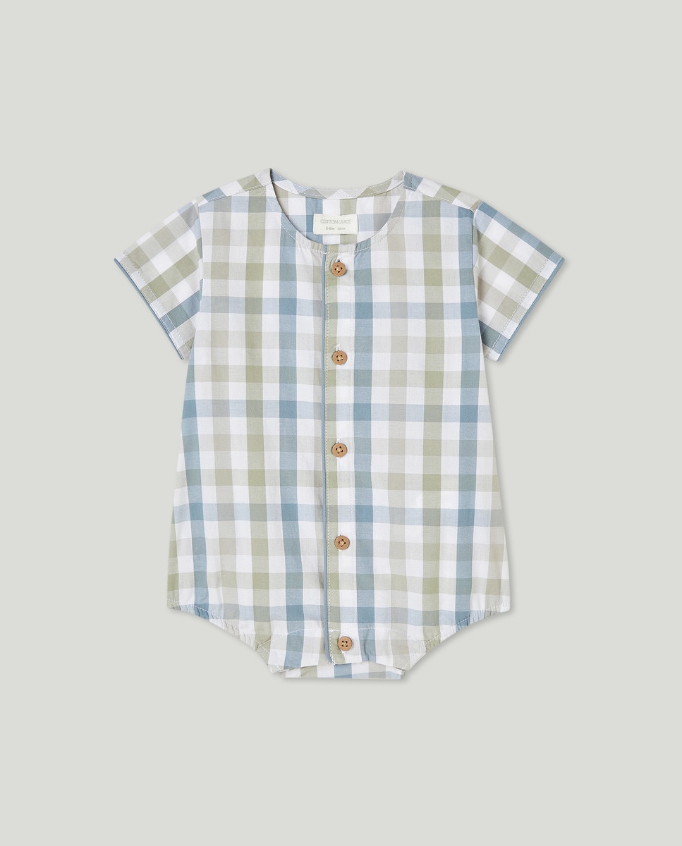 Babygrow curto de bebé Azul-1