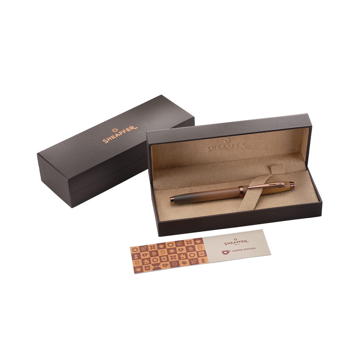 Esferográfica Sheaffer 100 em Laca Castanho Café e Detalhes Castanhos 8