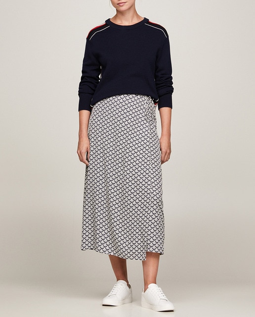 Imagen 0 de Falda midi estampada cruzada