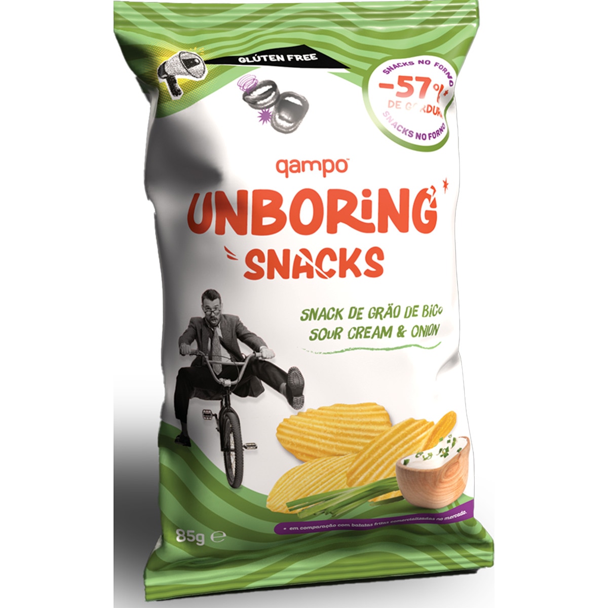 Snack Grão de Bico Sour Cream & Onion embalagem 85 g