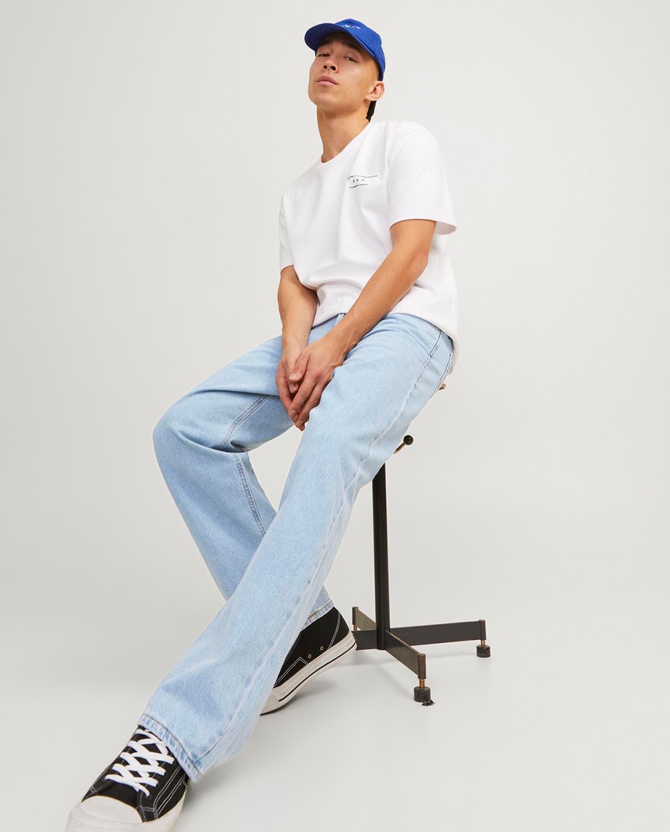Jeans Loose Fit de Cintura Baixa Azul-8