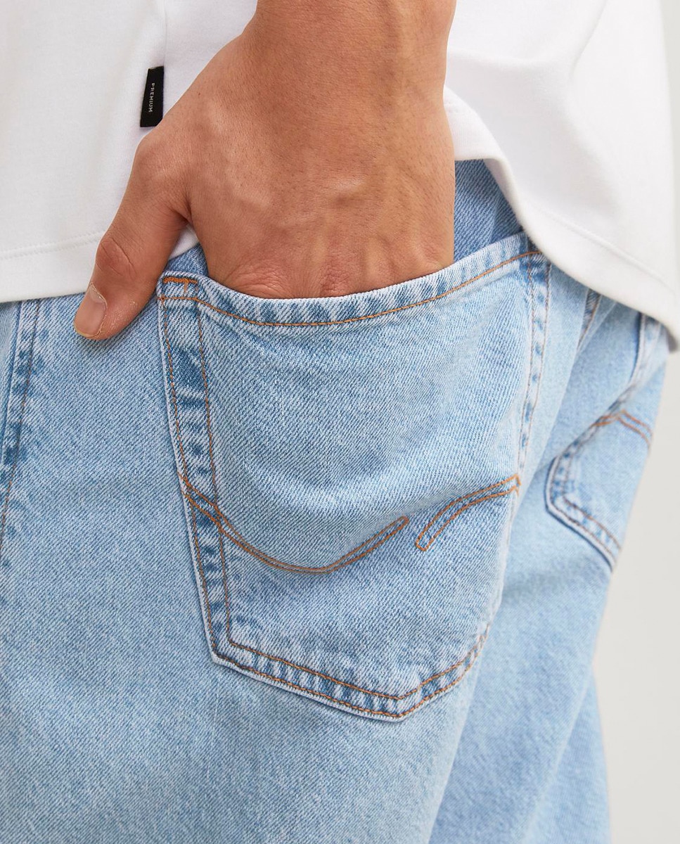 Jeans Loose Fit de Cintura Baixa Azul-5
