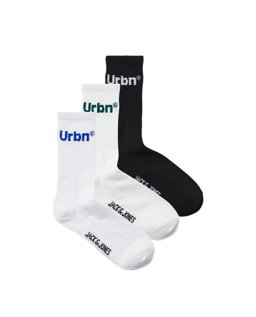 Imagen 0 de Calcetines altos lisos con logo en la suela de hombre