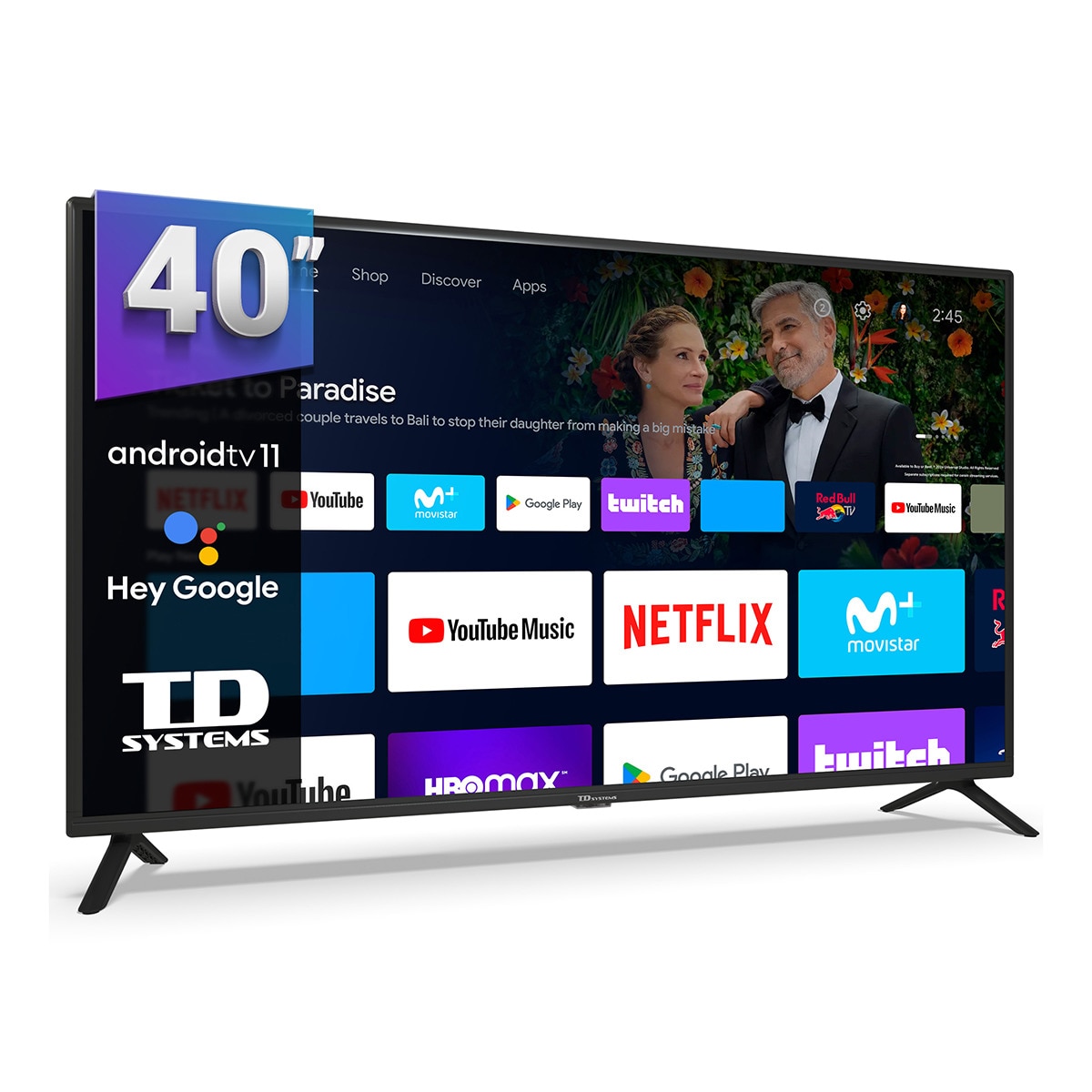 TV LED 100cm (40") TD Systems K40DLC19GLE, Full HD, Smart TV con Google Chromecast Negro-1