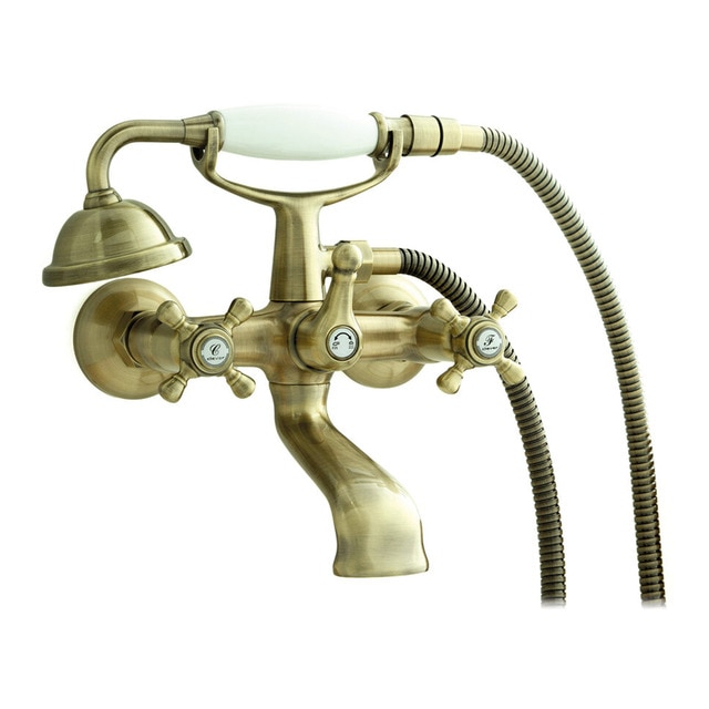 Grifo bimando de Baño + Ducha With2 Antígona Bronce
