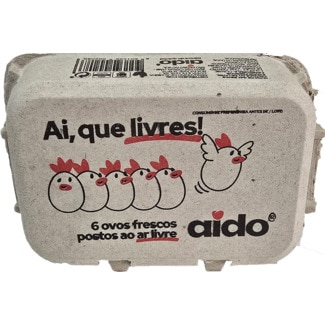 Ovos Frescos de Galinhas Criadas ao Ar Livre Ovo Camponês Classe L embalagem 6 unidades - Casa Do Aido