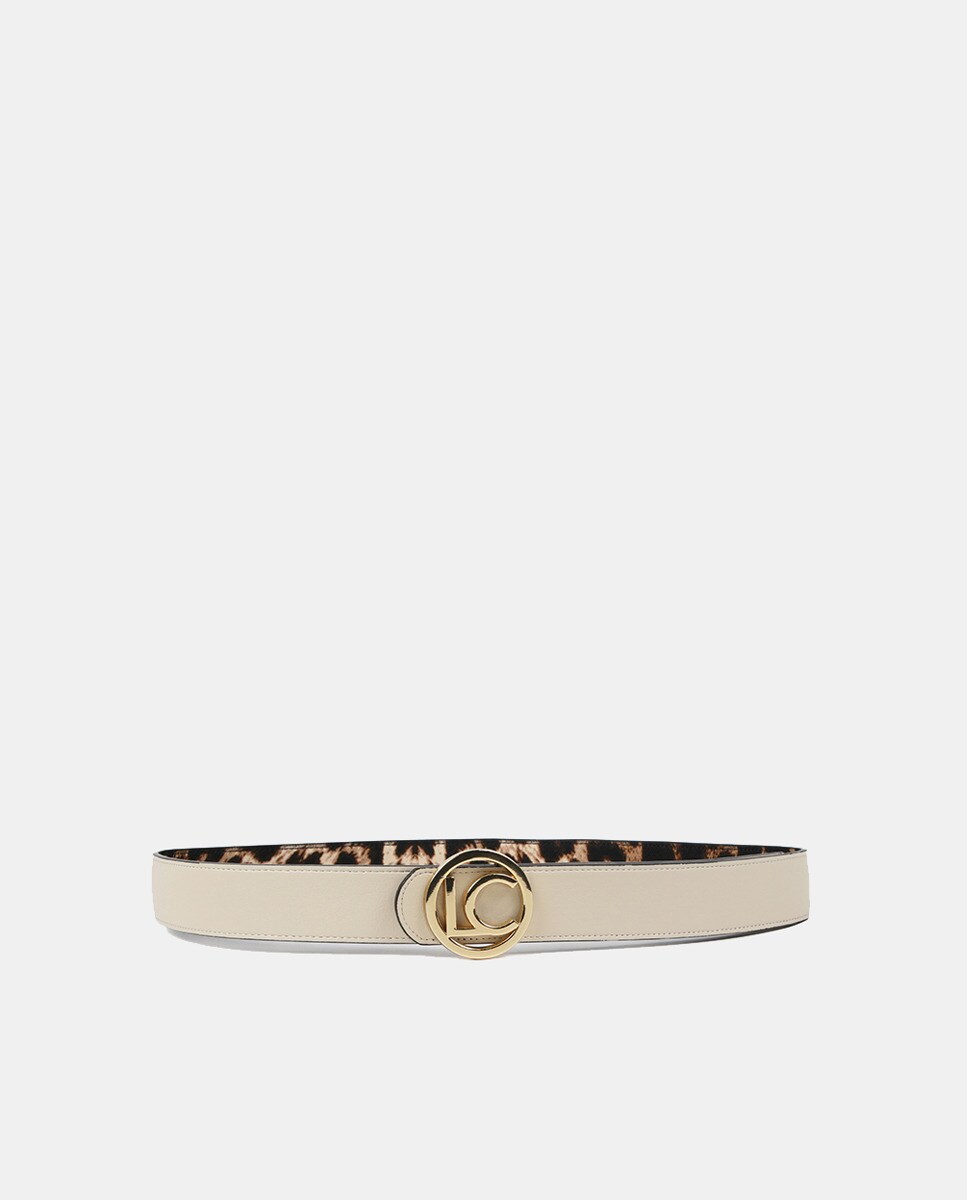 Cinto Reversível com Animal Print LC Castanho-escuro-5