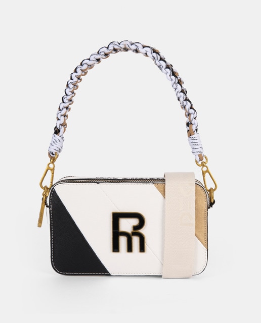 Imagem 0 de Mala a Tiracolo Tricolor de Tamanho Médio com Abertura Dupla e Fechos de Correr