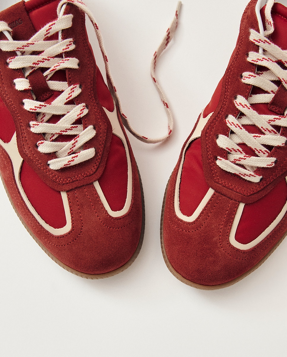 Sapatilhas de Camurça Vermelho-7