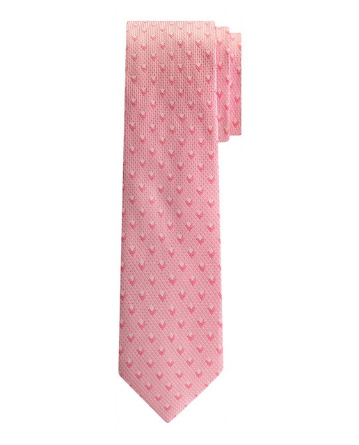 Imagen 0 de Corbata de seda en color rosa con estampado de diamantes de hombre.