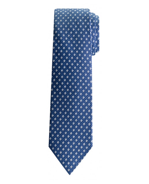 Imagen 0 de Corbata de seda en color azul con estampado floral de hombre.