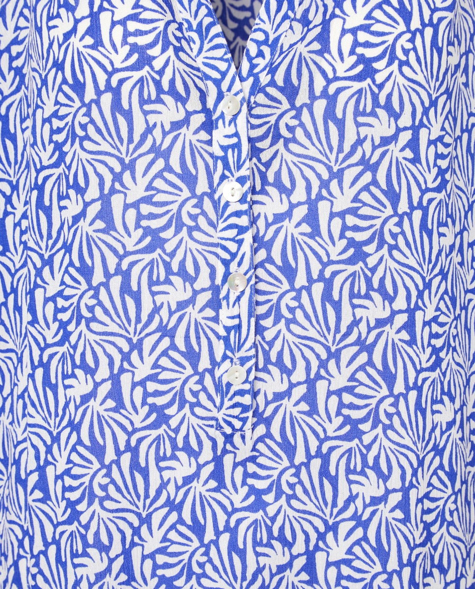 Caftán blusón estampado Azul-5