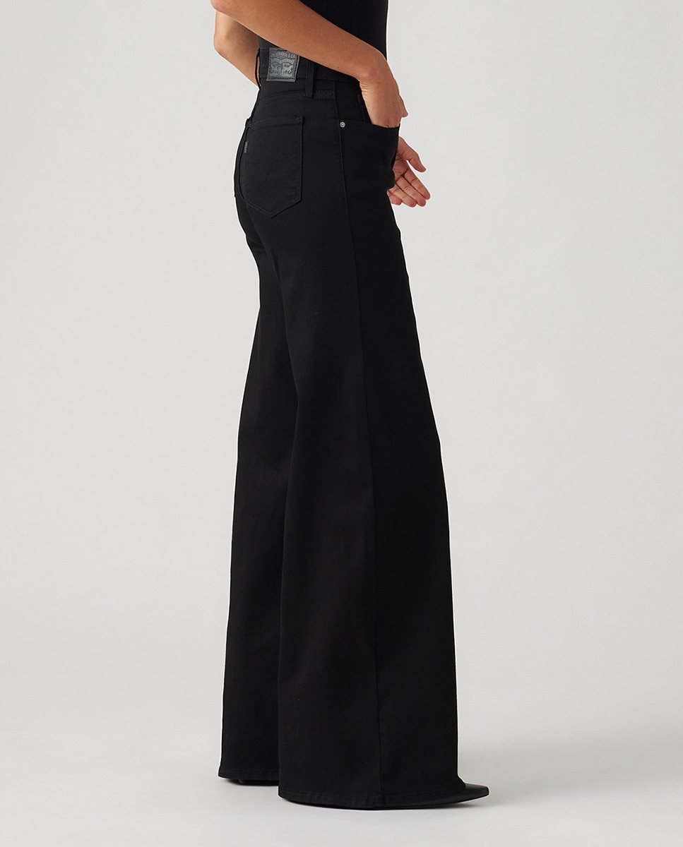 Jeans Straight 318™ Shaping Wide Leg de Cintura Média Preto-4