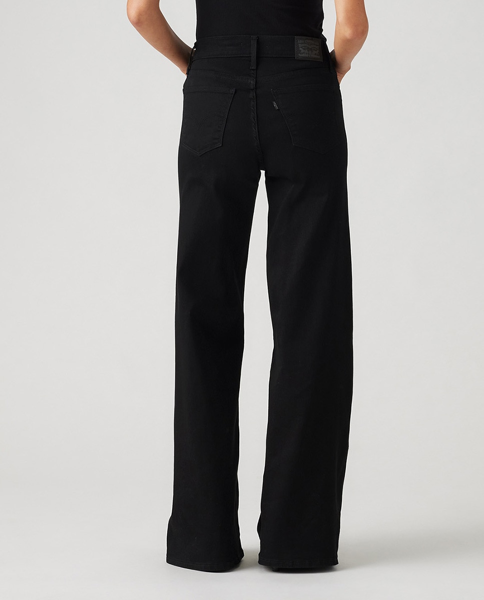 Jeans Straight 318™ Shaping Wide Leg de Cintura Média Preto-3