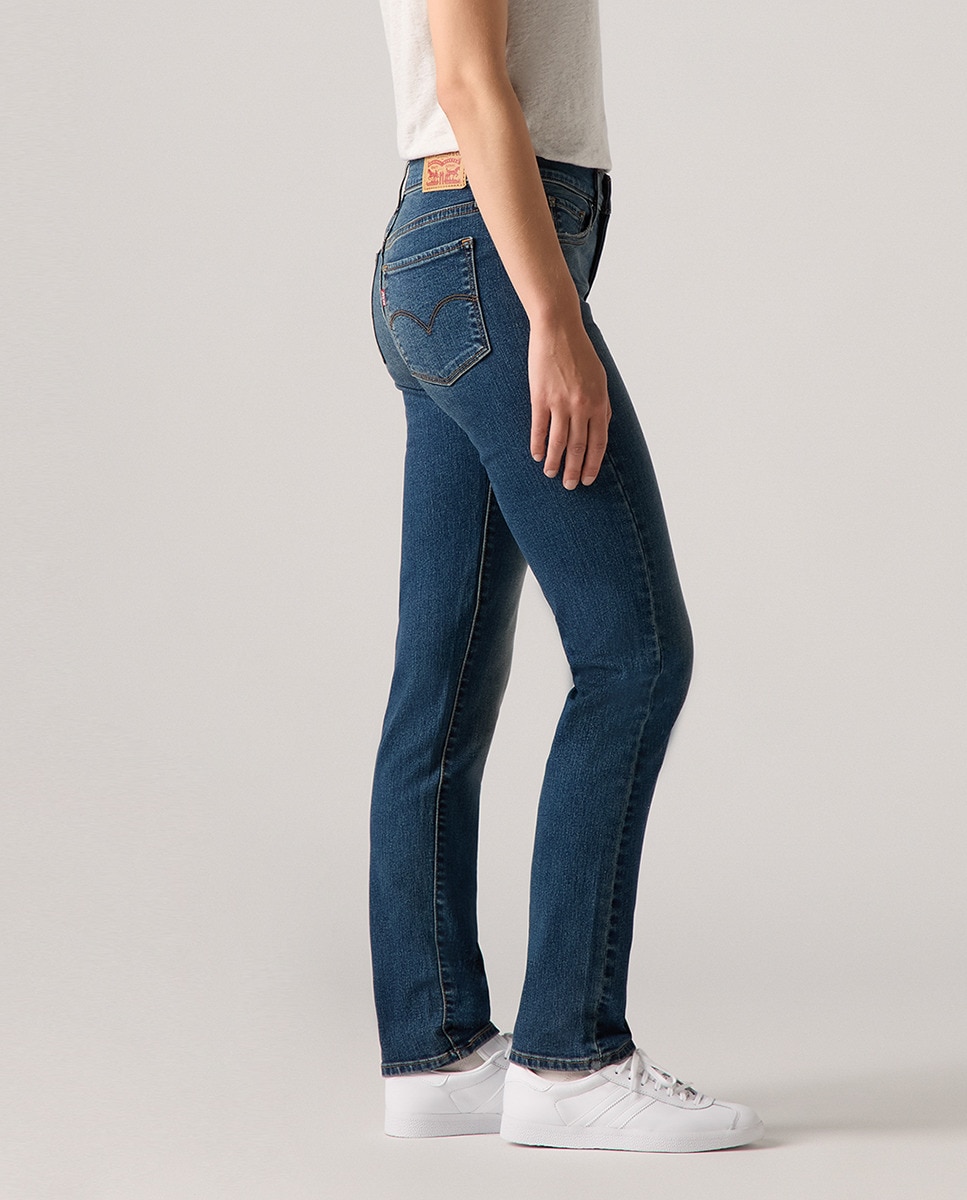 Jeans Straight 312™ Shaping Slim de Cintura Média Azul-marinho-4