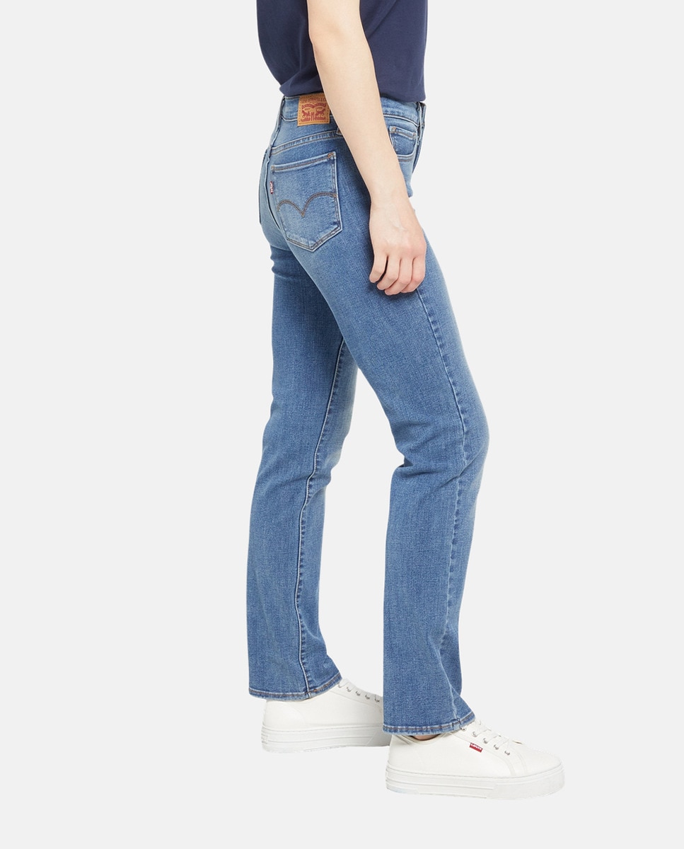 Jeans Straight 314™ Shaping Straight de Cintura Média Azul-4