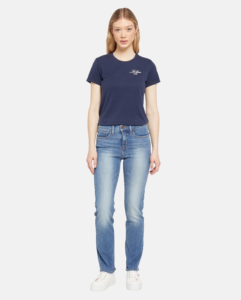 Jeans Straight 314™ Shaping Straight de Cintura Média Azul-1