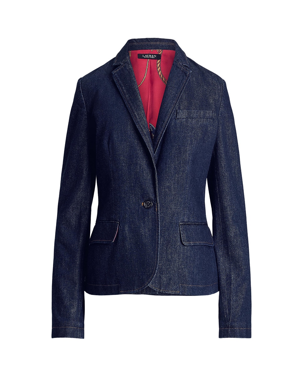 Blazer de Algodão com Fecho de Botão Azul-marinho-6