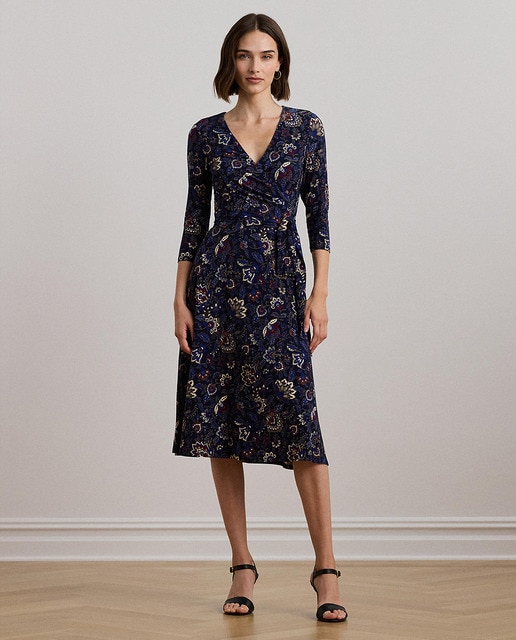 Imagem 0 de Vestido Midi Estampado com Manga 3/4
