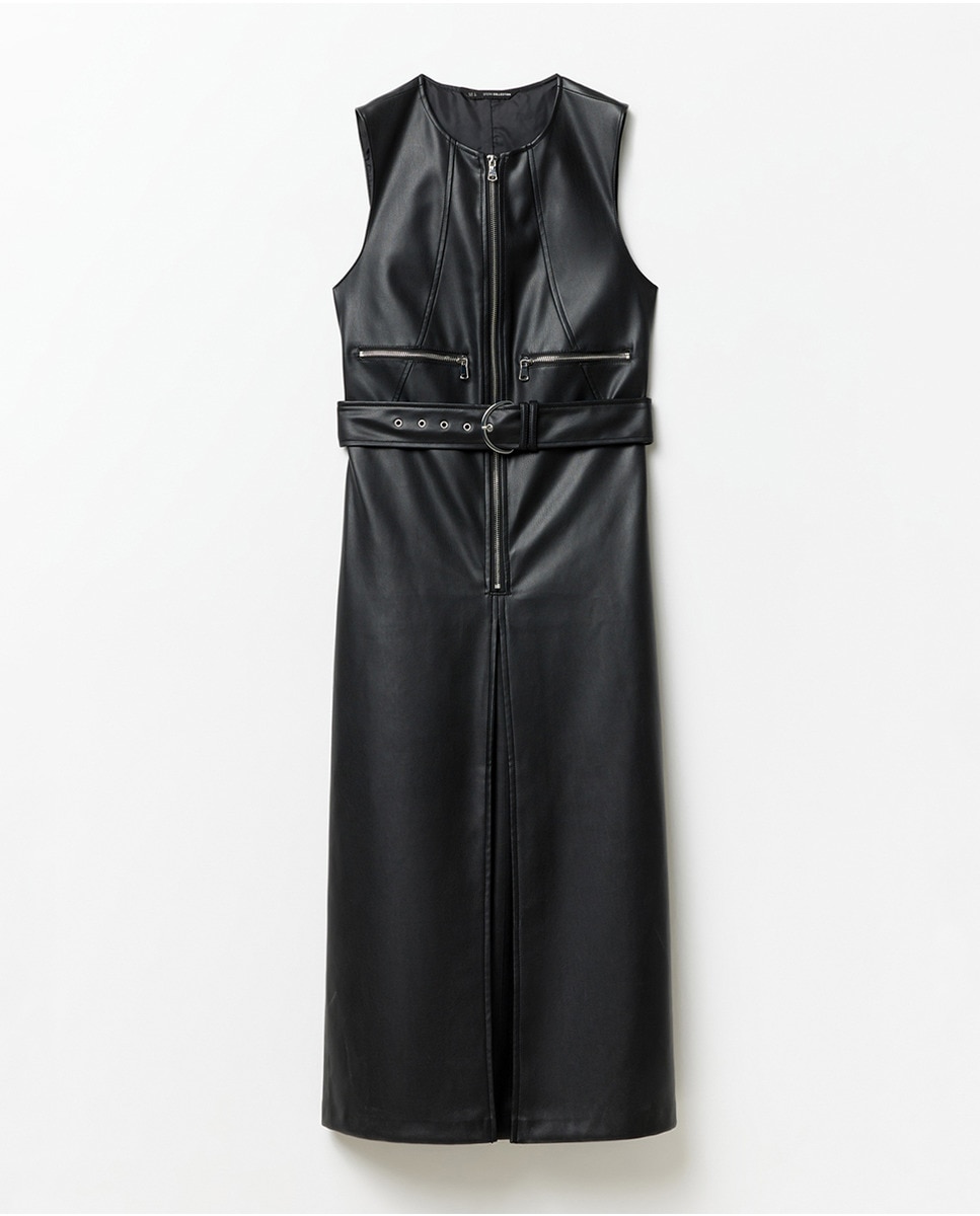 Vestido em Polipele Midi Preto-8
