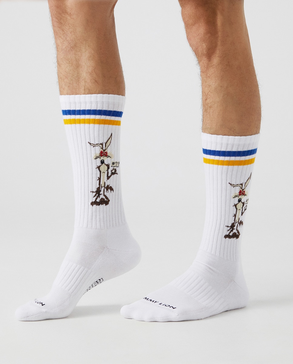 Meias Atléticas Looney Tunes Road Runner and Coyote - Branco Branco-4