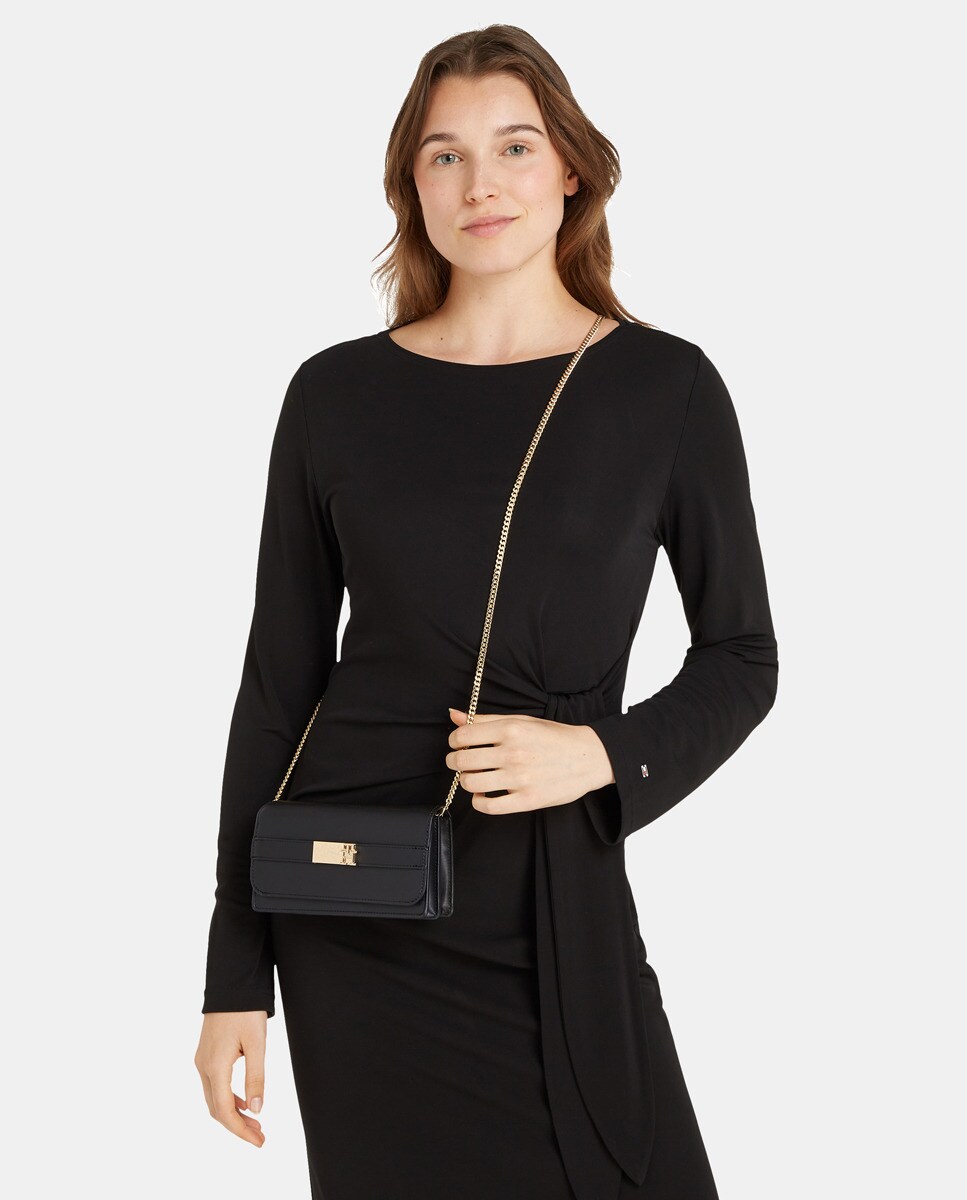 Tommy Hilfiger Bolso Cadena Hombro Bolso De Mujer En Color Negro