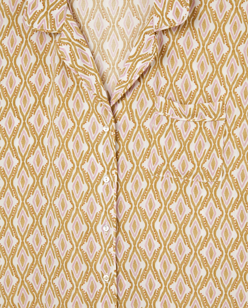 Pijama mujer corto estampado Kaki-4
