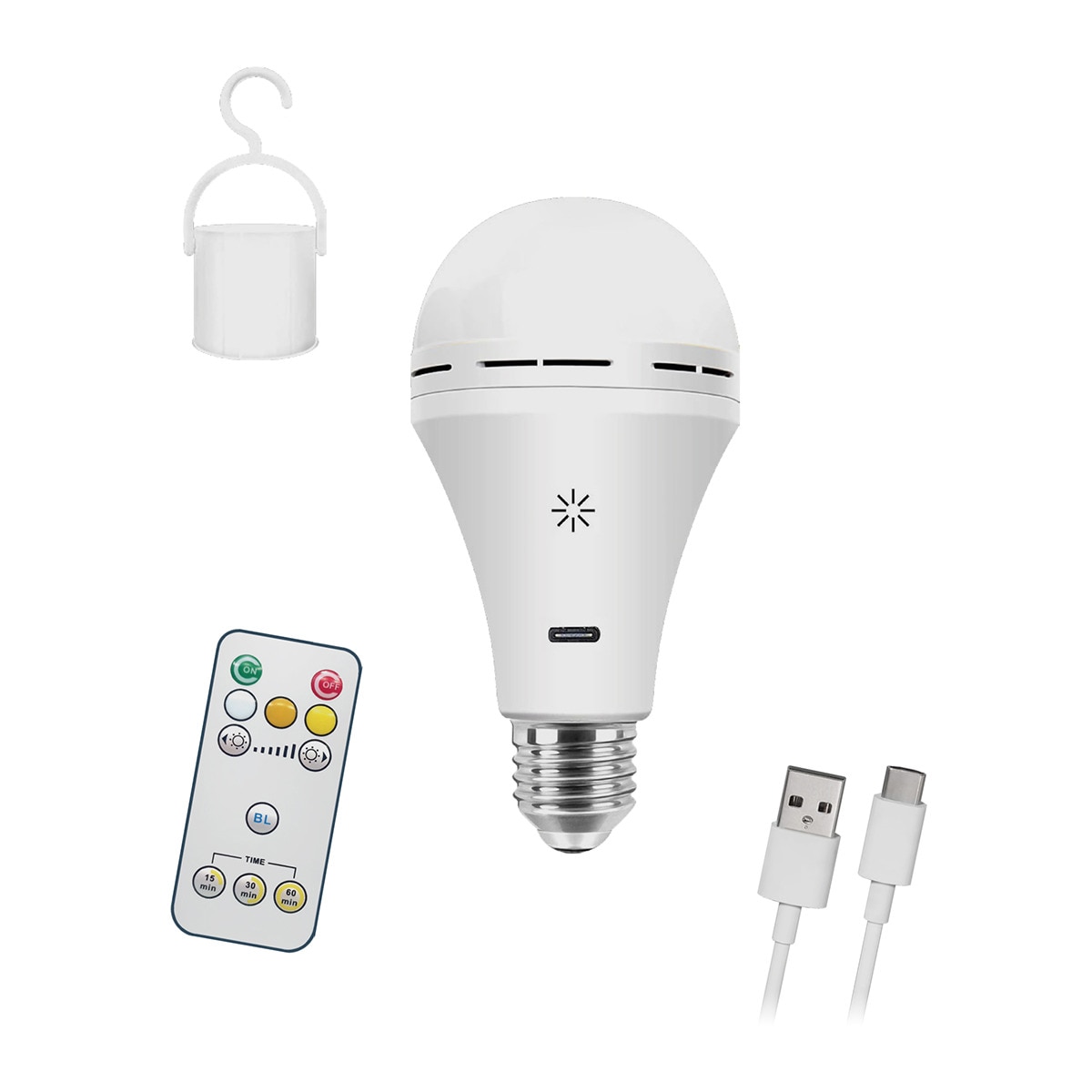 Lâmpada LED de Emergência Recarregável e Ajustável 6 W - 500 lm Branco-1