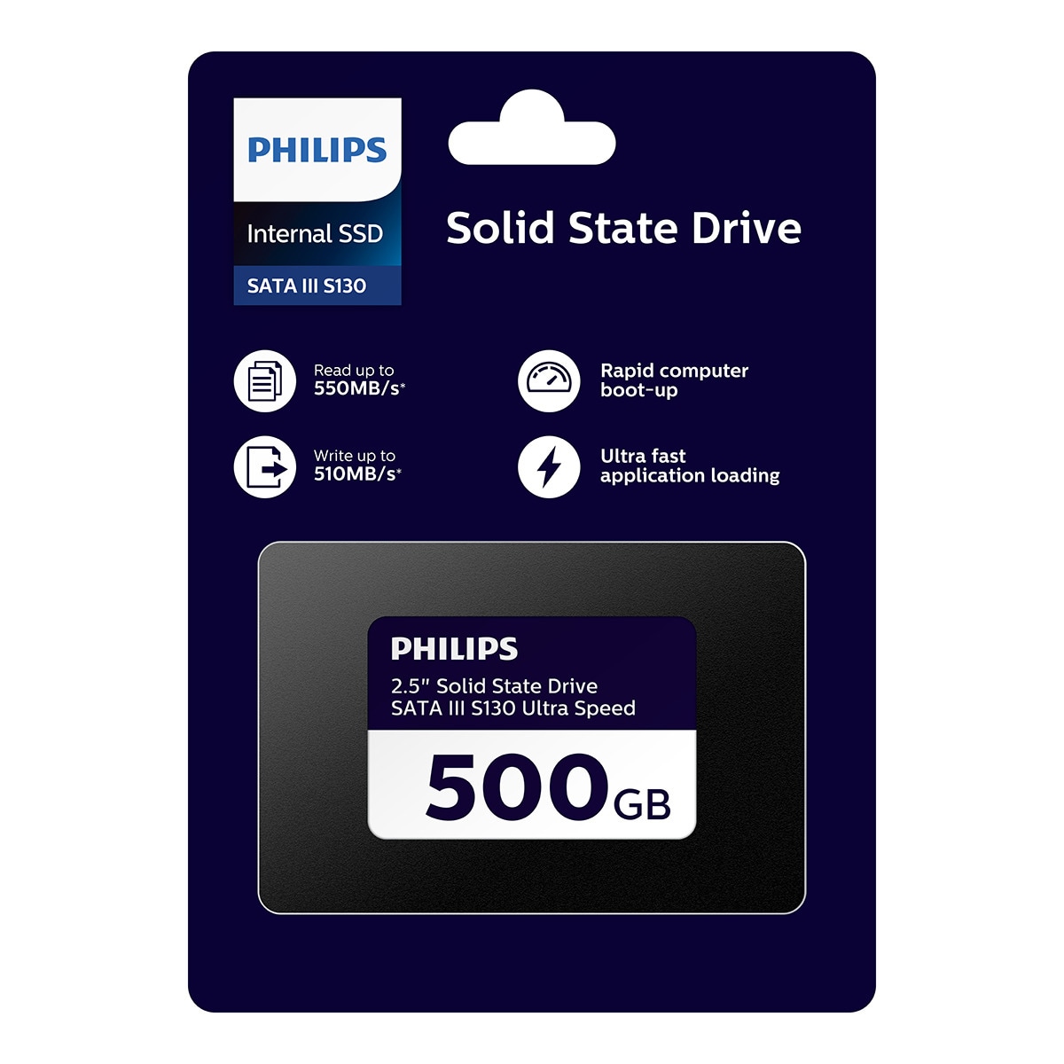 Disco SSD interno Philips S130, 500GB 2.5" SATA III Negro-4