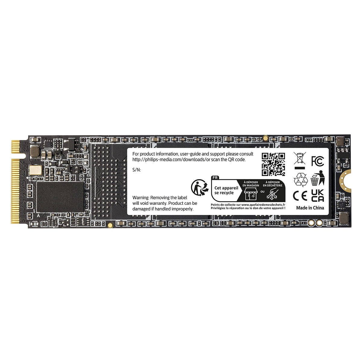 Disco SSD interno Philips M140, 500GB NVMe PCIe Gen 3 M.2 2280 Negro-2