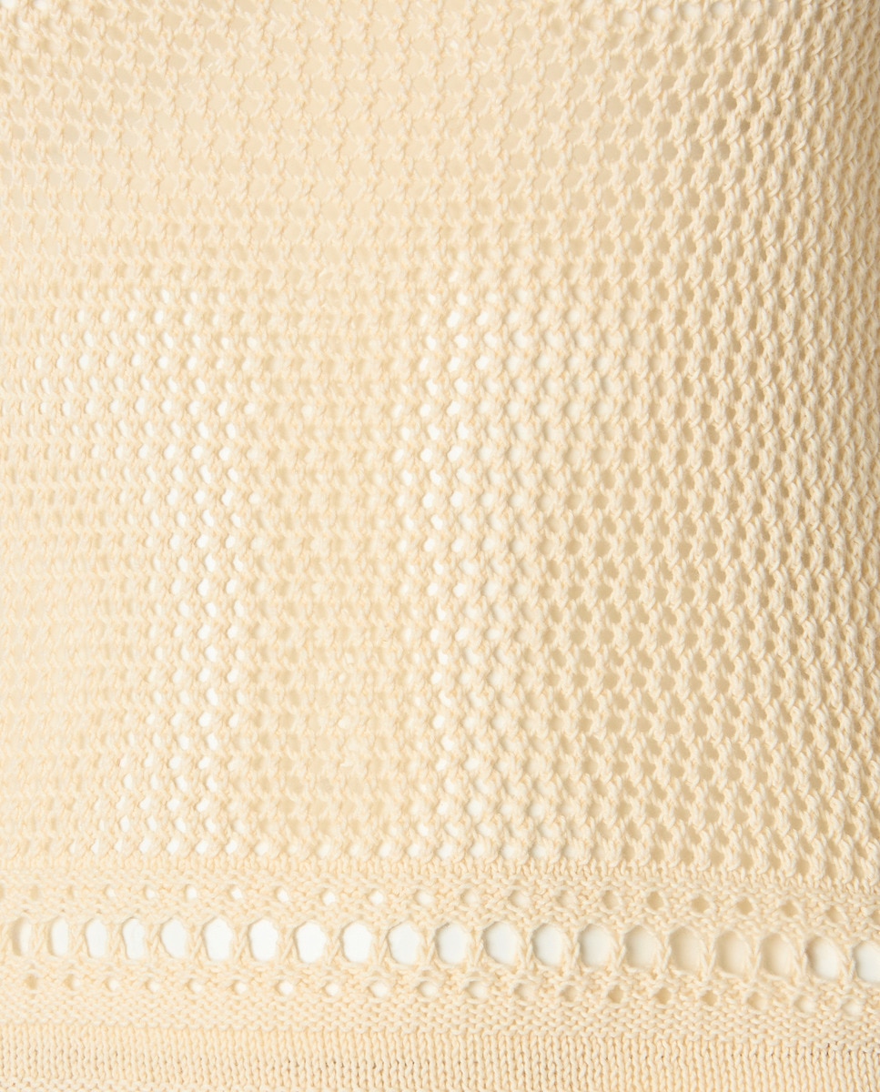 Vestido Rendilhado com Decote Quadrado 120 Cru-5