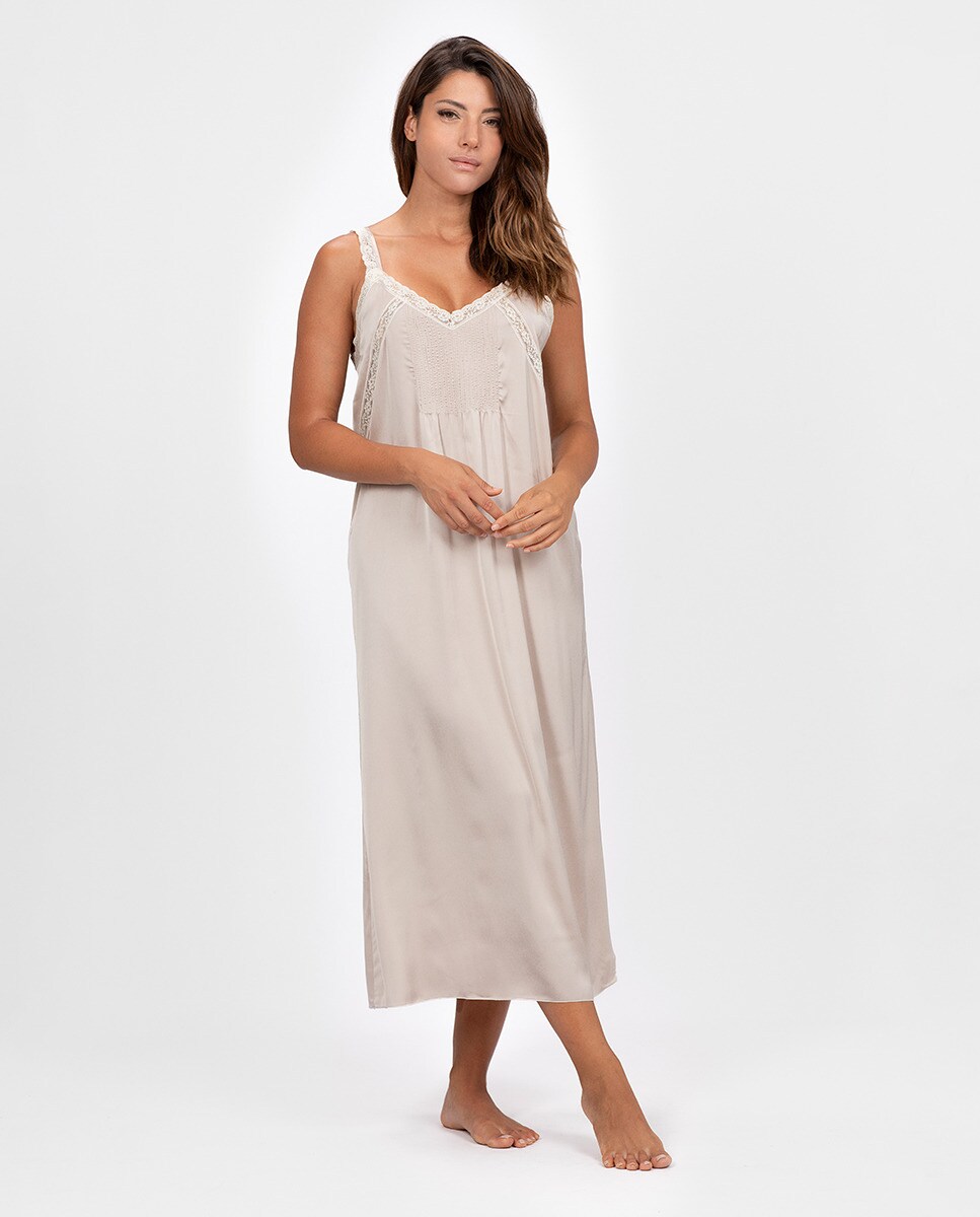 Camisa de dormir de mulher Natural-1