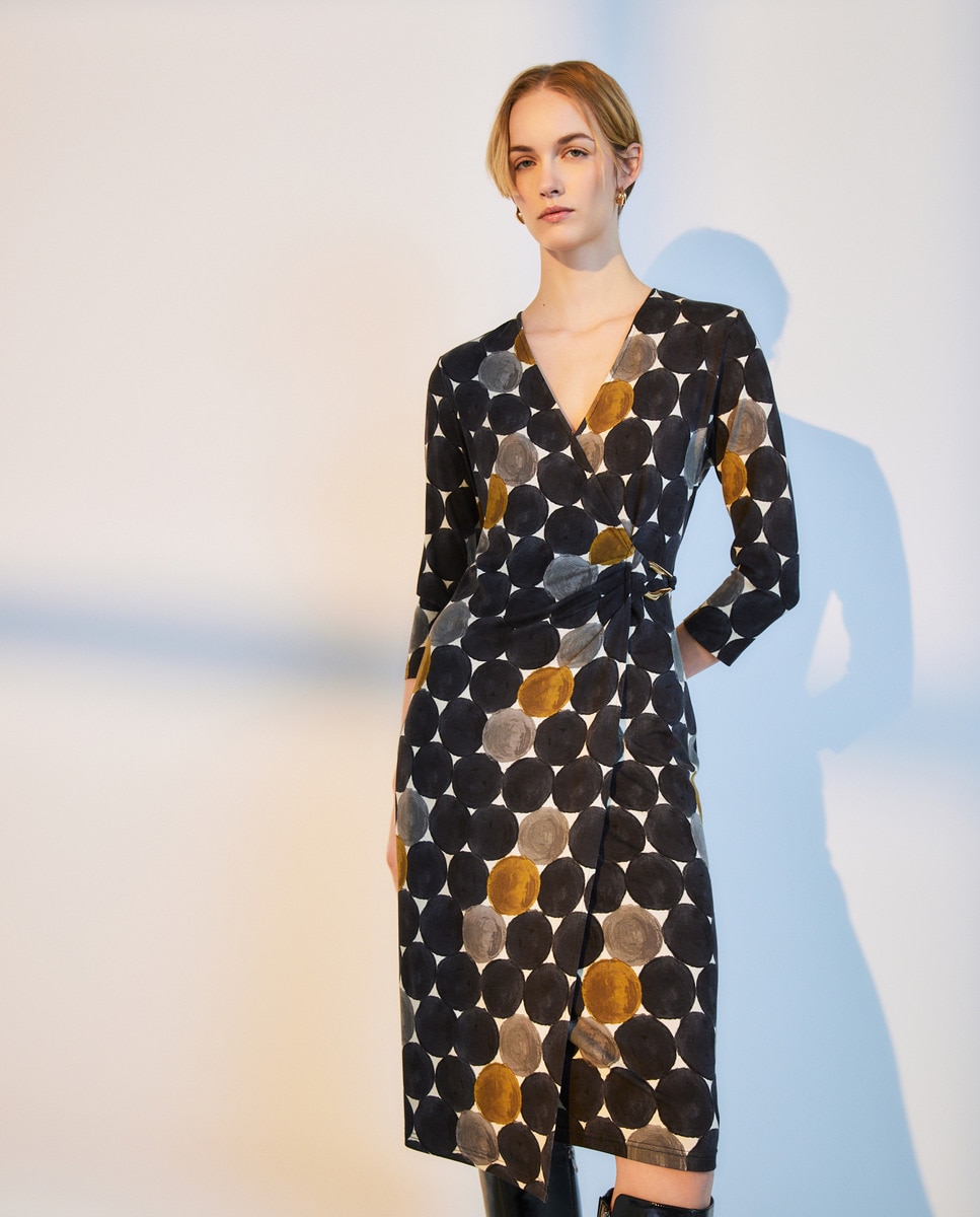 Vestido Estampado Preto-1