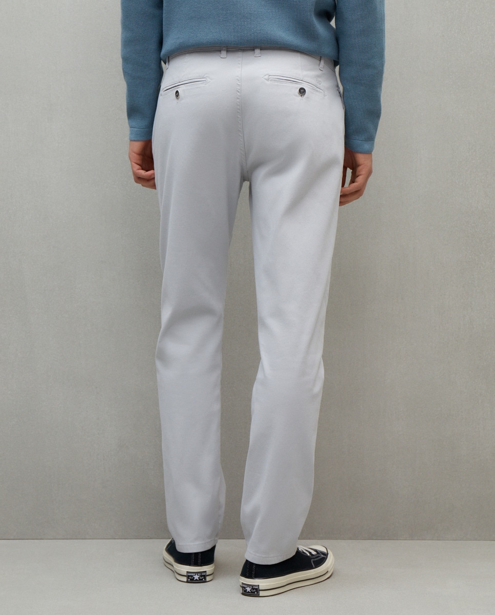 Calças Chino Straight Stretch Coloridas Cinzento-claro-3